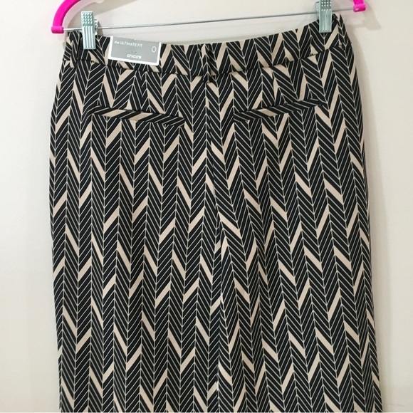 CHICO’s The Ultimate fit Pants size 0 Small Black brown - Picture 4 of 9